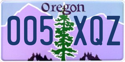 OR license plate 005XQZ