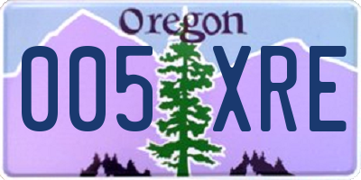 OR license plate 005XRE