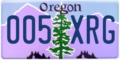 OR license plate 005XRG