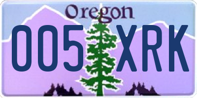 OR license plate 005XRK