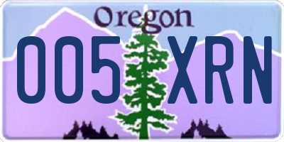 OR license plate 005XRN