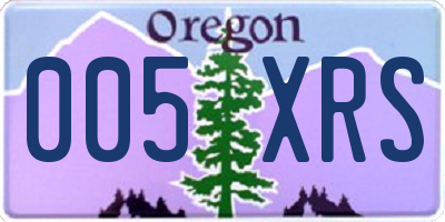 OR license plate 005XRS