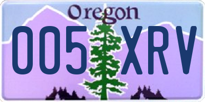 OR license plate 005XRV