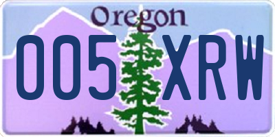 OR license plate 005XRW