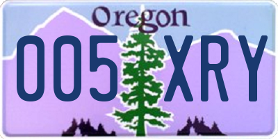 OR license plate 005XRY