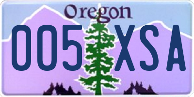 OR license plate 005XSA