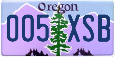 OR license plate 005XSB