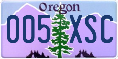 OR license plate 005XSC