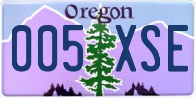 OR license plate 005XSE