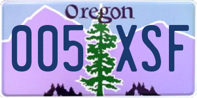 OR license plate 005XSF