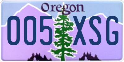 OR license plate 005XSG