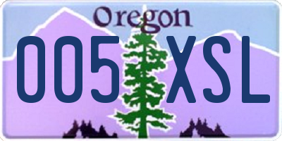 OR license plate 005XSL