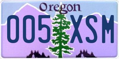 OR license plate 005XSM