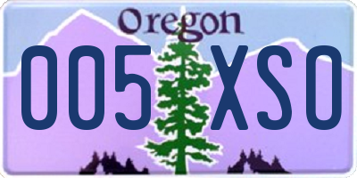 OR license plate 005XSO
