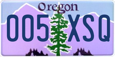 OR license plate 005XSQ