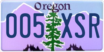 OR license plate 005XSR