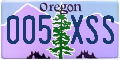 OR license plate 005XSS