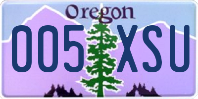 OR license plate 005XSU