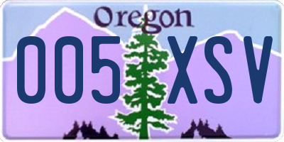 OR license plate 005XSV