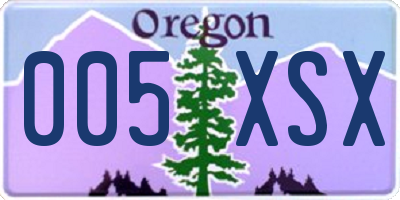 OR license plate 005XSX