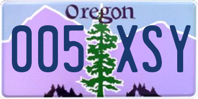 OR license plate 005XSY