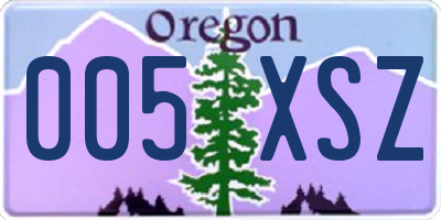 OR license plate 005XSZ