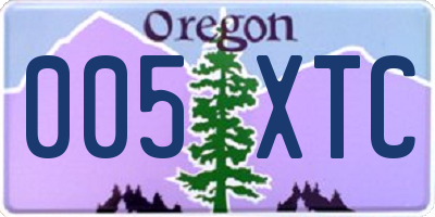OR license plate 005XTC