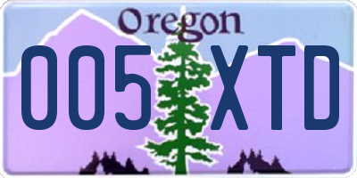 OR license plate 005XTD