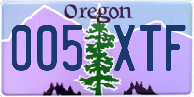 OR license plate 005XTF
