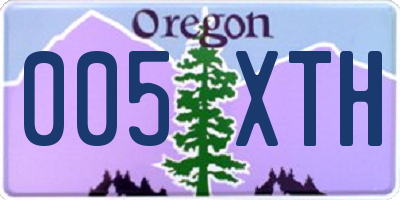 OR license plate 005XTH