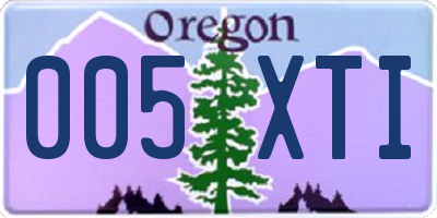OR license plate 005XTI
