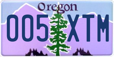 OR license plate 005XTM