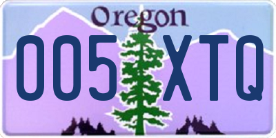 OR license plate 005XTQ