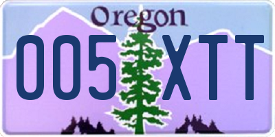 OR license plate 005XTT