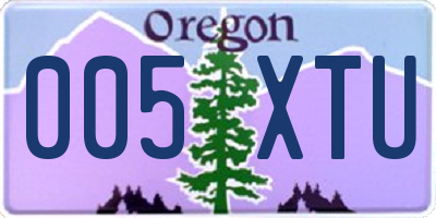 OR license plate 005XTU
