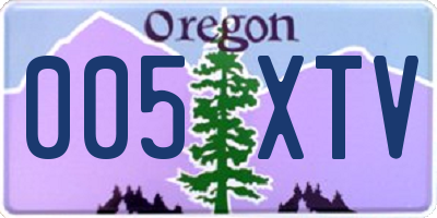 OR license plate 005XTV