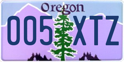 OR license plate 005XTZ