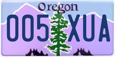 OR license plate 005XUA