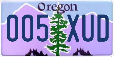 OR license plate 005XUD