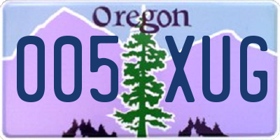 OR license plate 005XUG