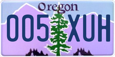 OR license plate 005XUH