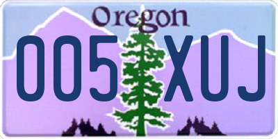 OR license plate 005XUJ