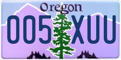 OR license plate 005XUU