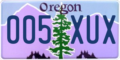OR license plate 005XUX