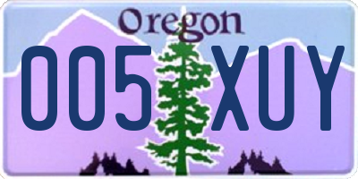 OR license plate 005XUY