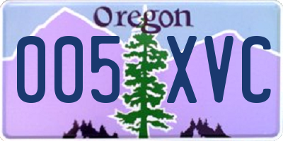 OR license plate 005XVC