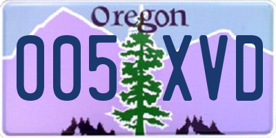 OR license plate 005XVD
