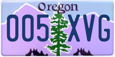 OR license plate 005XVG