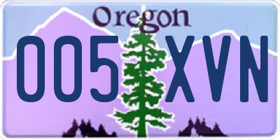 OR license plate 005XVN