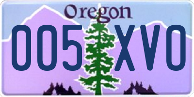 OR license plate 005XVO